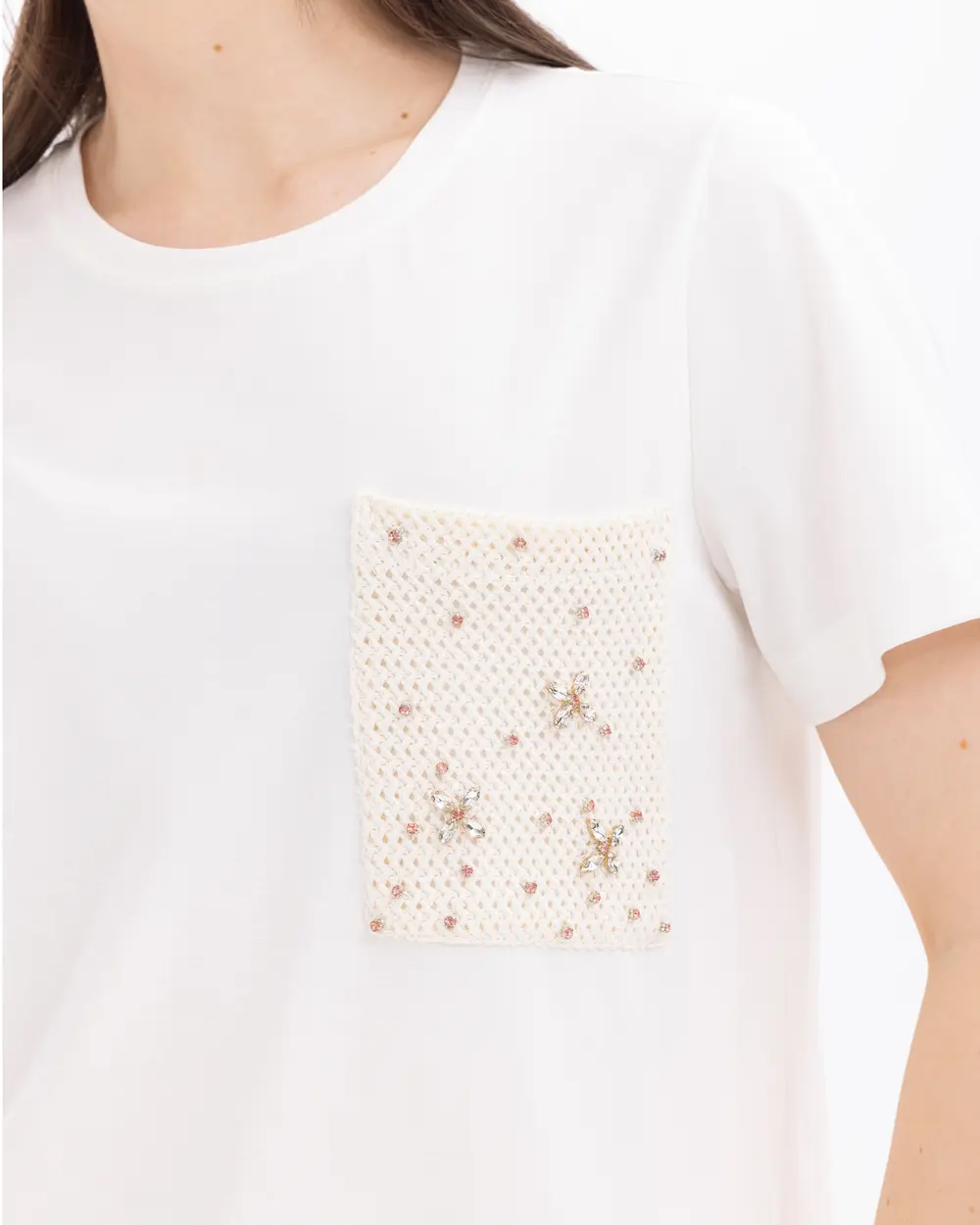 Printed T-shirt with Stone Pocket Detail