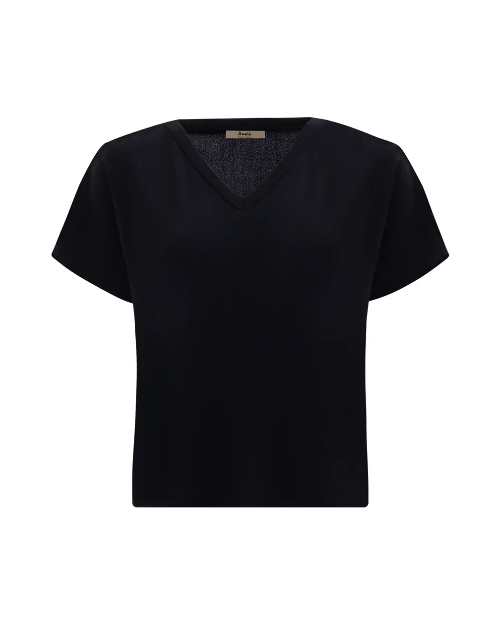 V-Neck Waist Length Basic T-Shirt