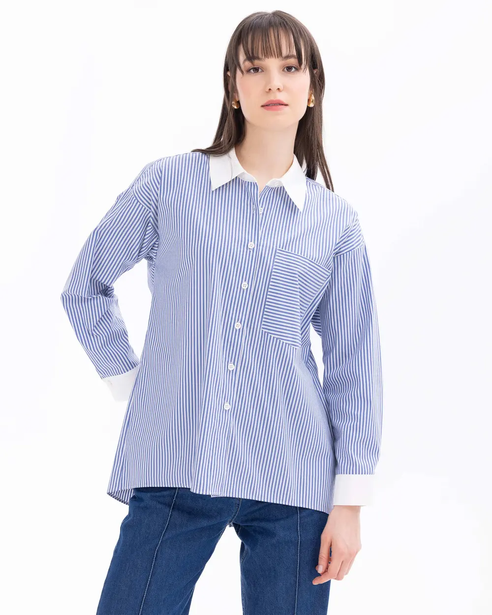 Line Patterned Pocket Shirt