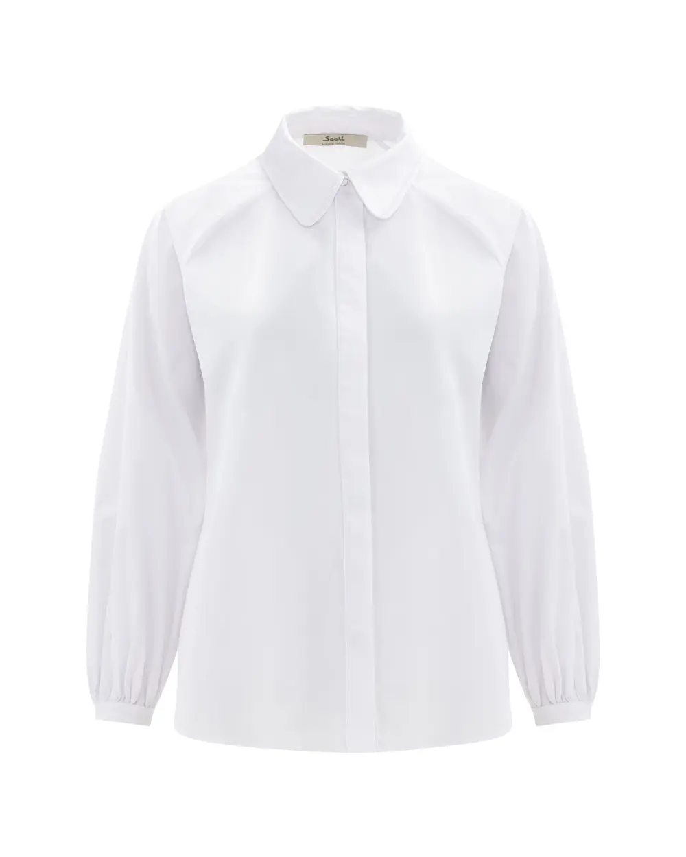 Long Sleeve Shirt with Stone Collar