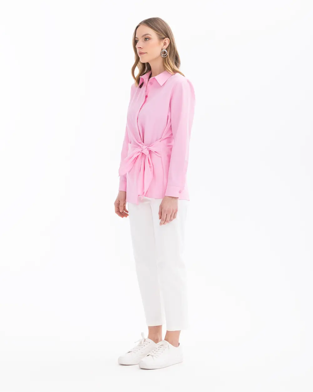 Buttoned Shirt with Lacing Detail