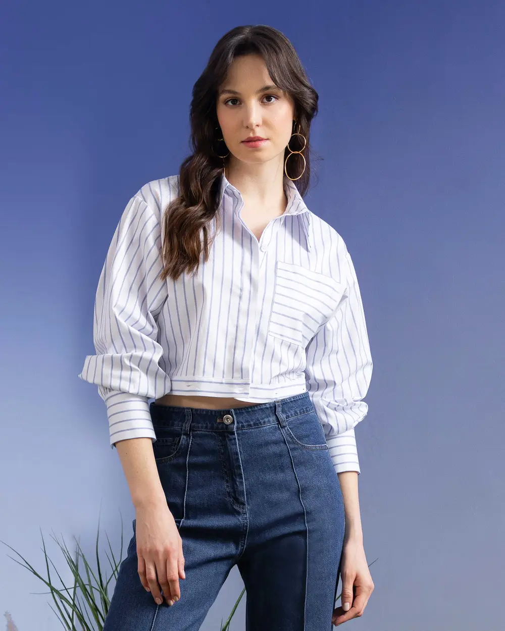 Striped Button Detailed Shirt