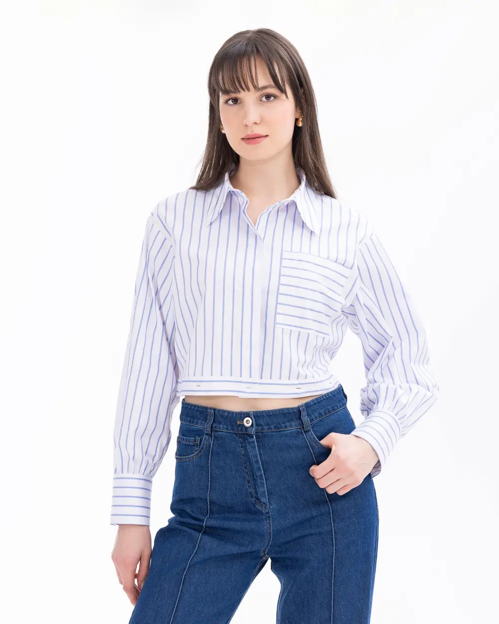 Striped Button Detailed Shirt