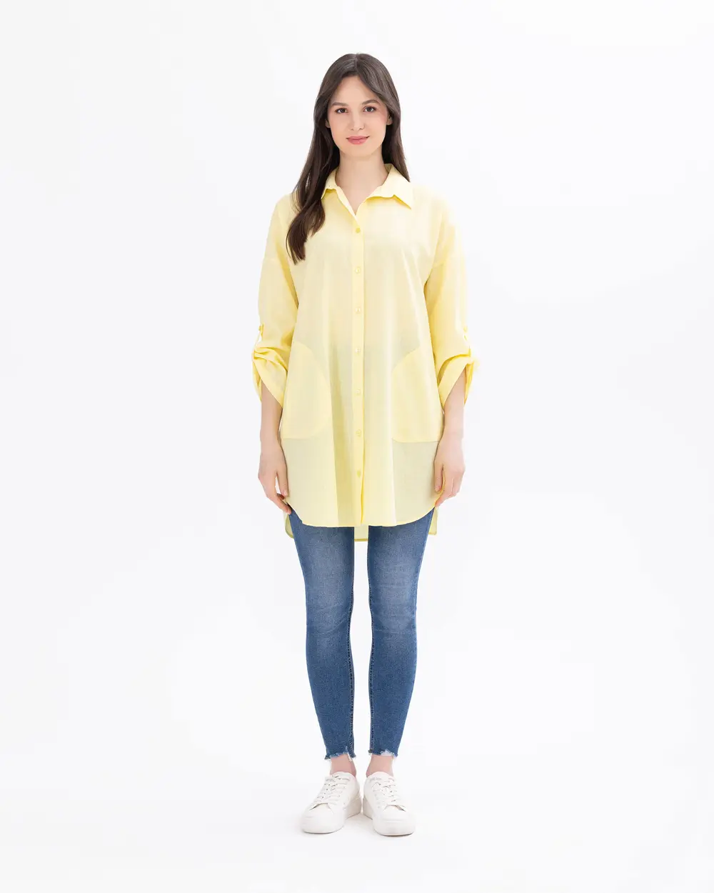 Linen Shirt with Foldable Sleeves