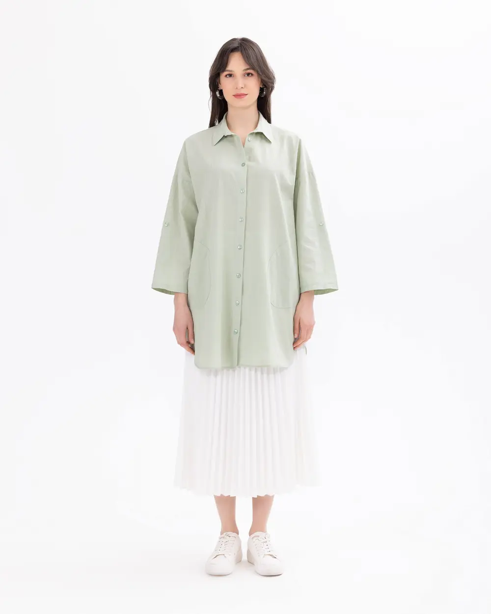 Linen Shirt with Foldable Sleeves