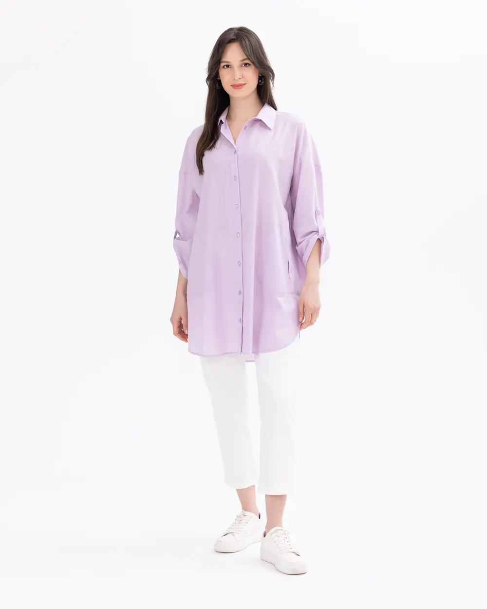 Linen Shirt with Foldable Sleeves