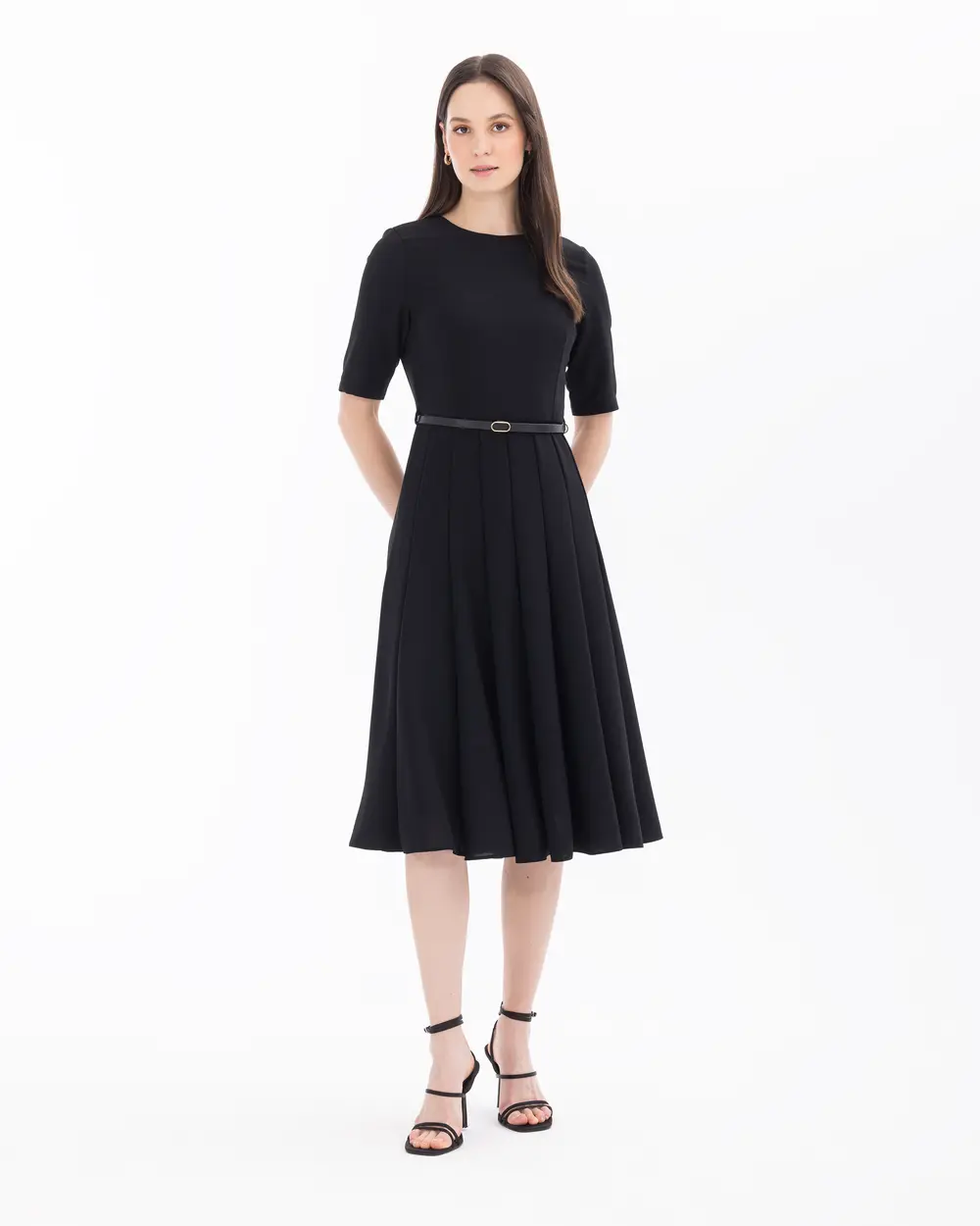 Short Sleeve Dress with Belt