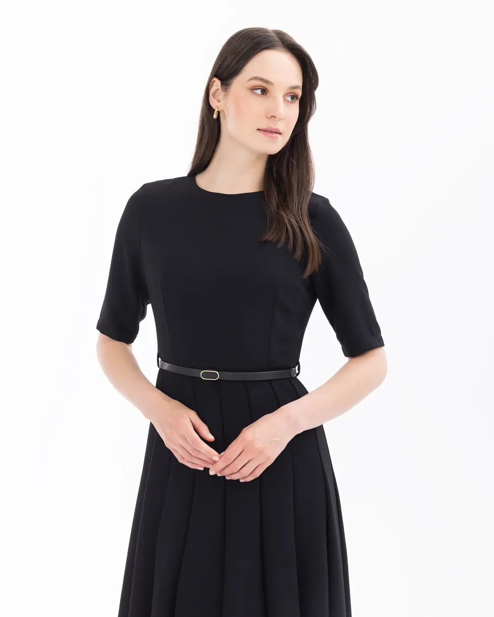 Short Sleeve Dress with Belt