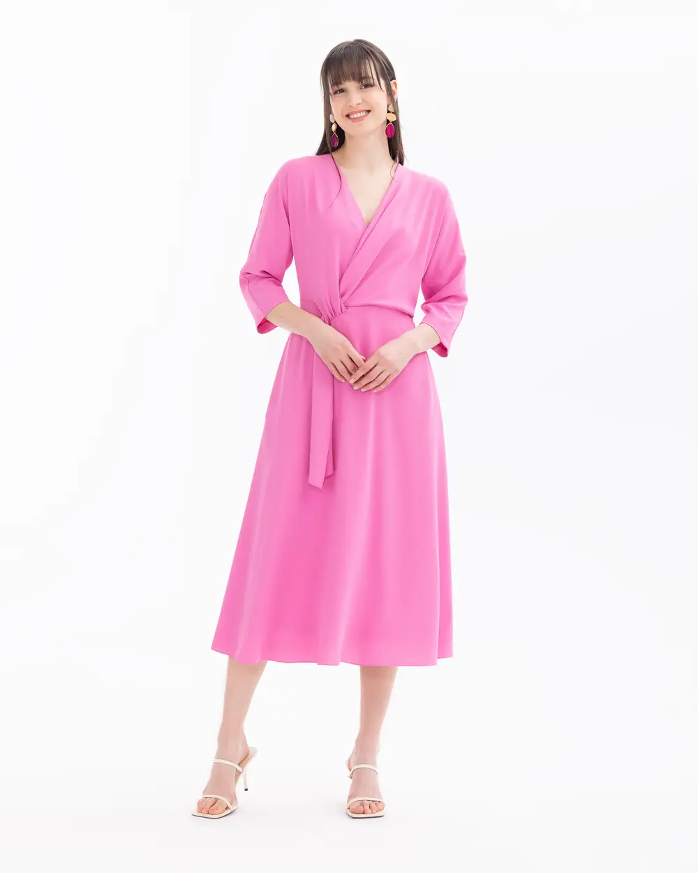 Bat Sleeve Midi Dress