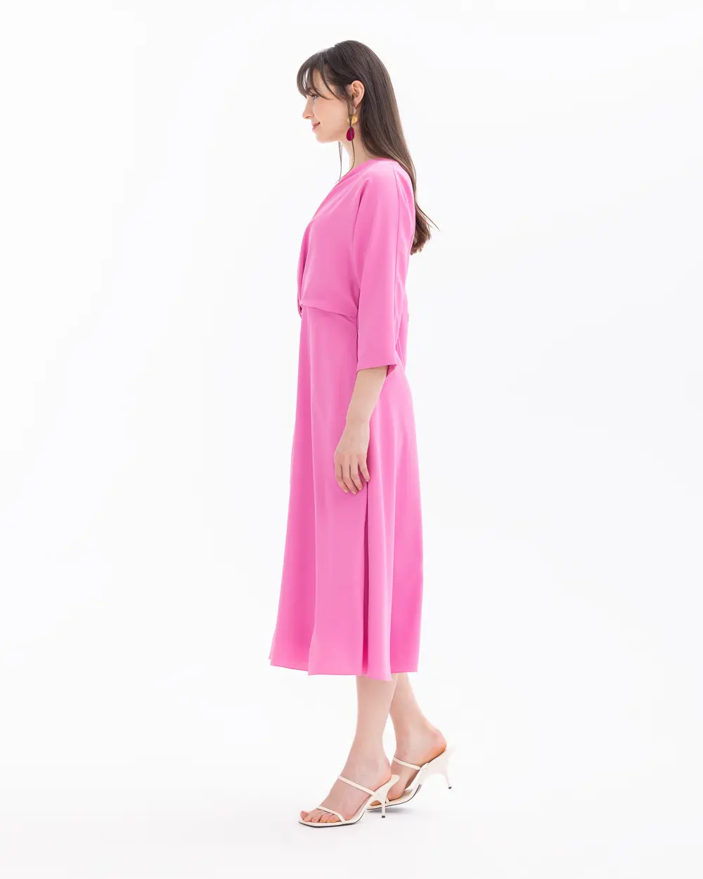 Bat Sleeve Midi Dress