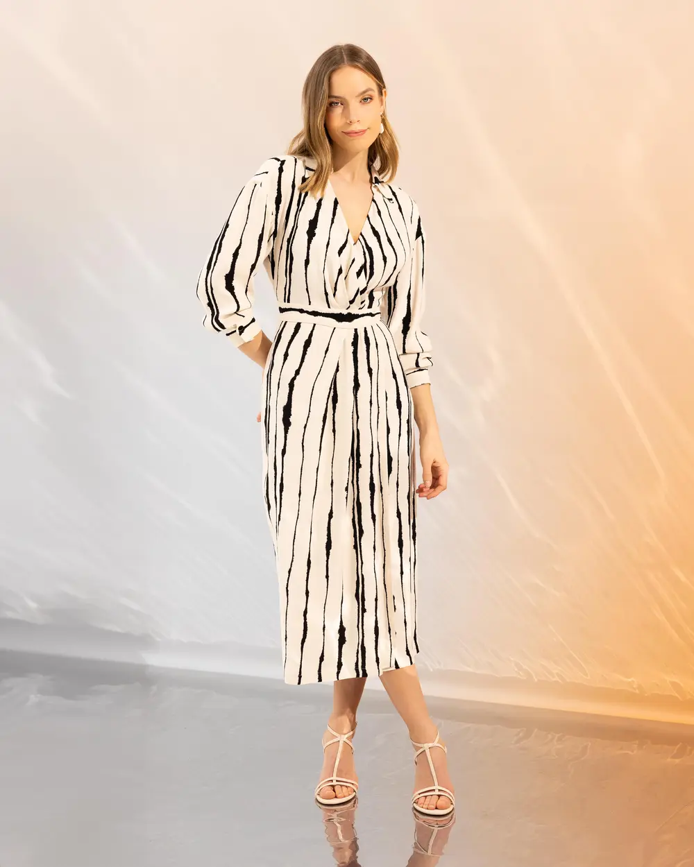 Striped Midi Length Dress