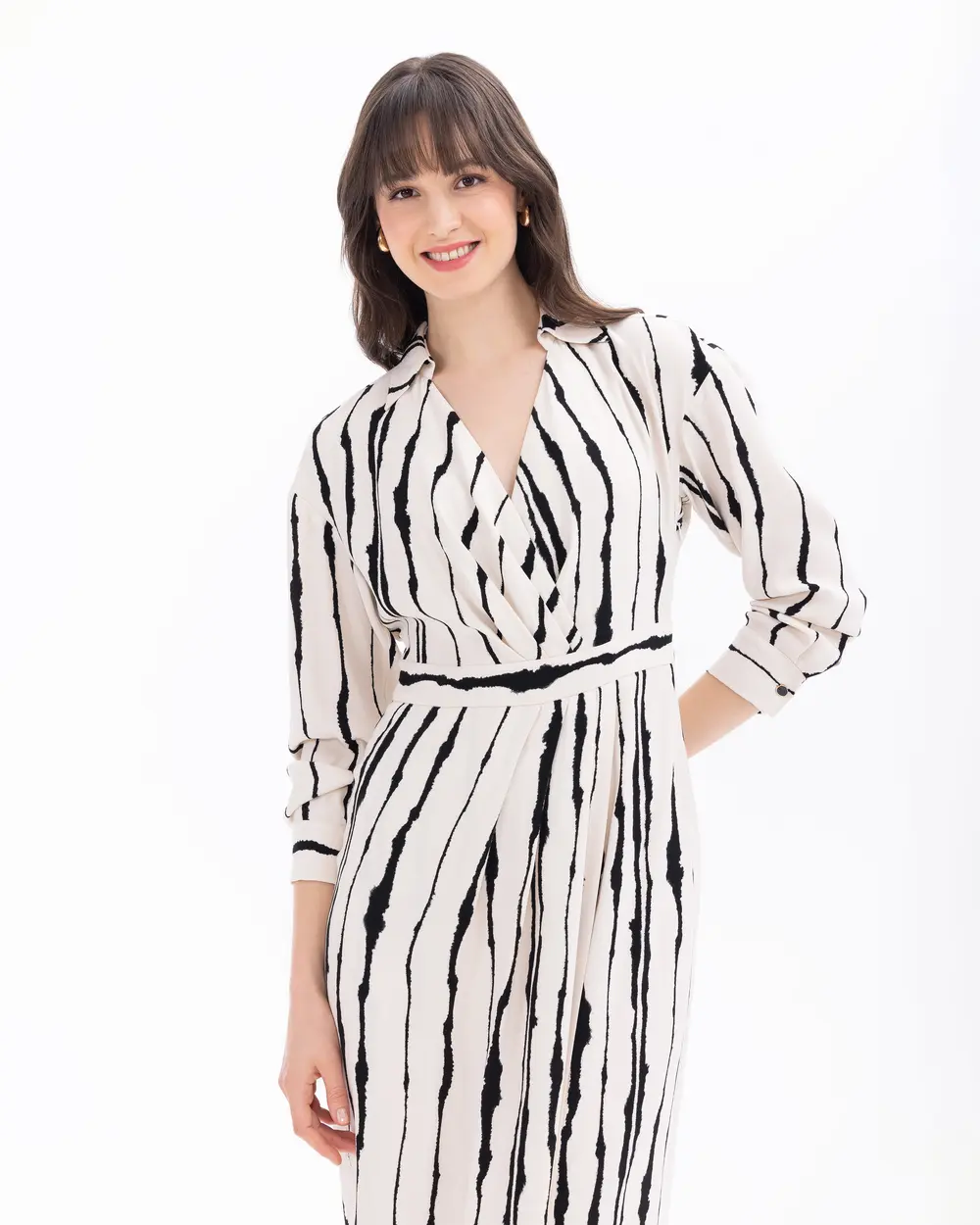 Striped Midi Length Dress