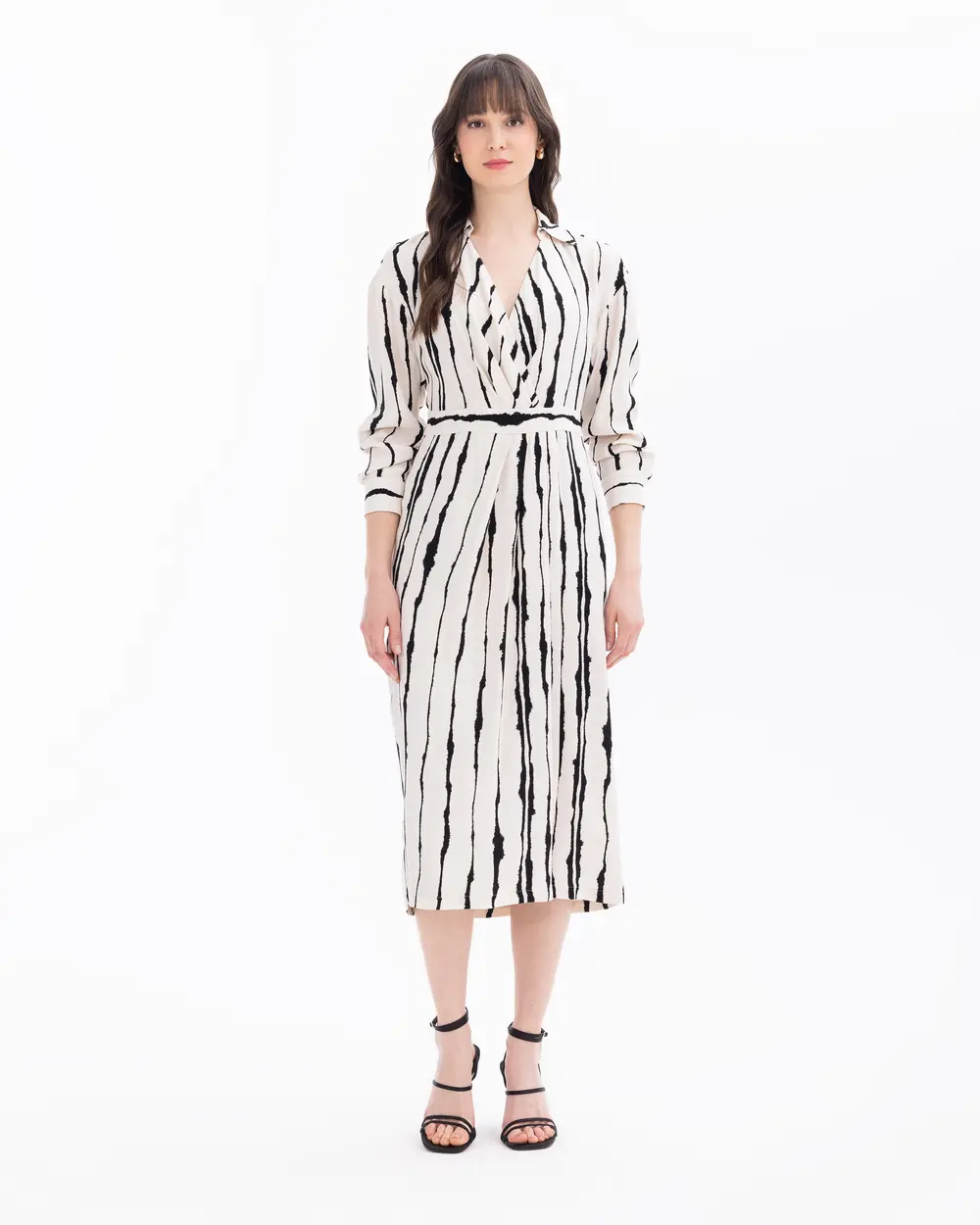 Striped Midi Length Dress