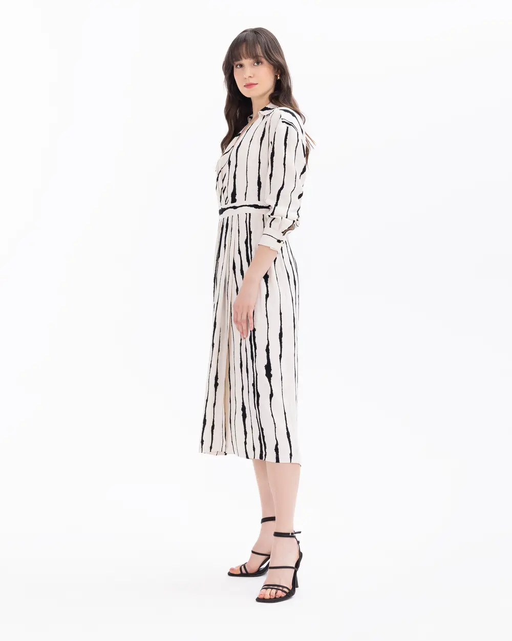 Striped Midi Length Dress