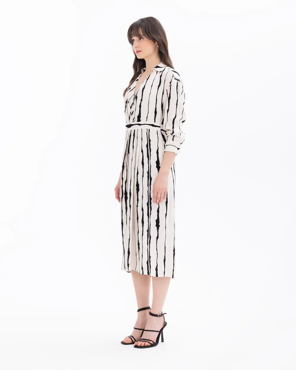 Striped Midi Length Dress