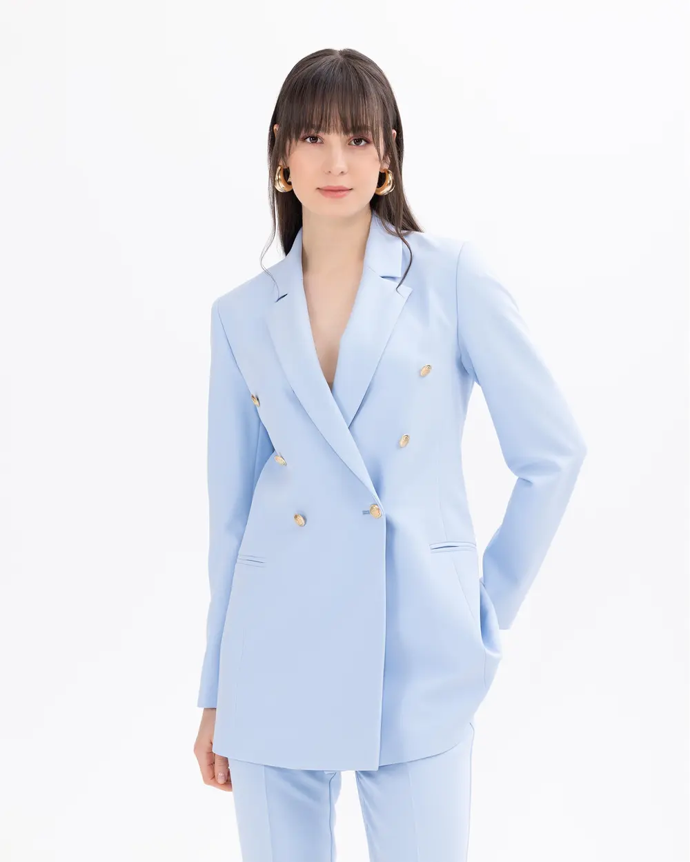 Button Detailed Blazer Jacket