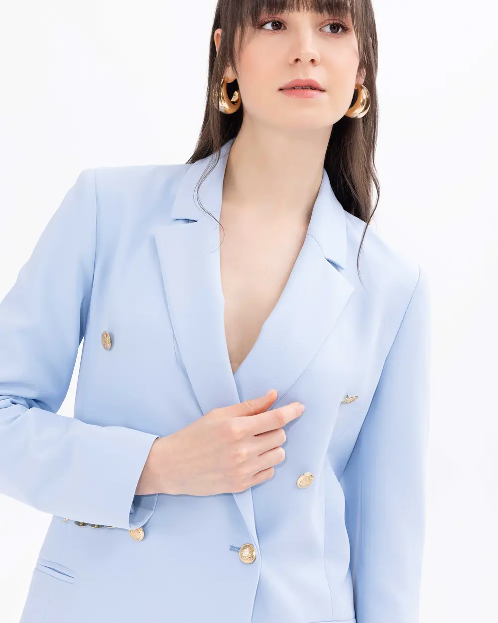 Button Detailed Blazer Jacket