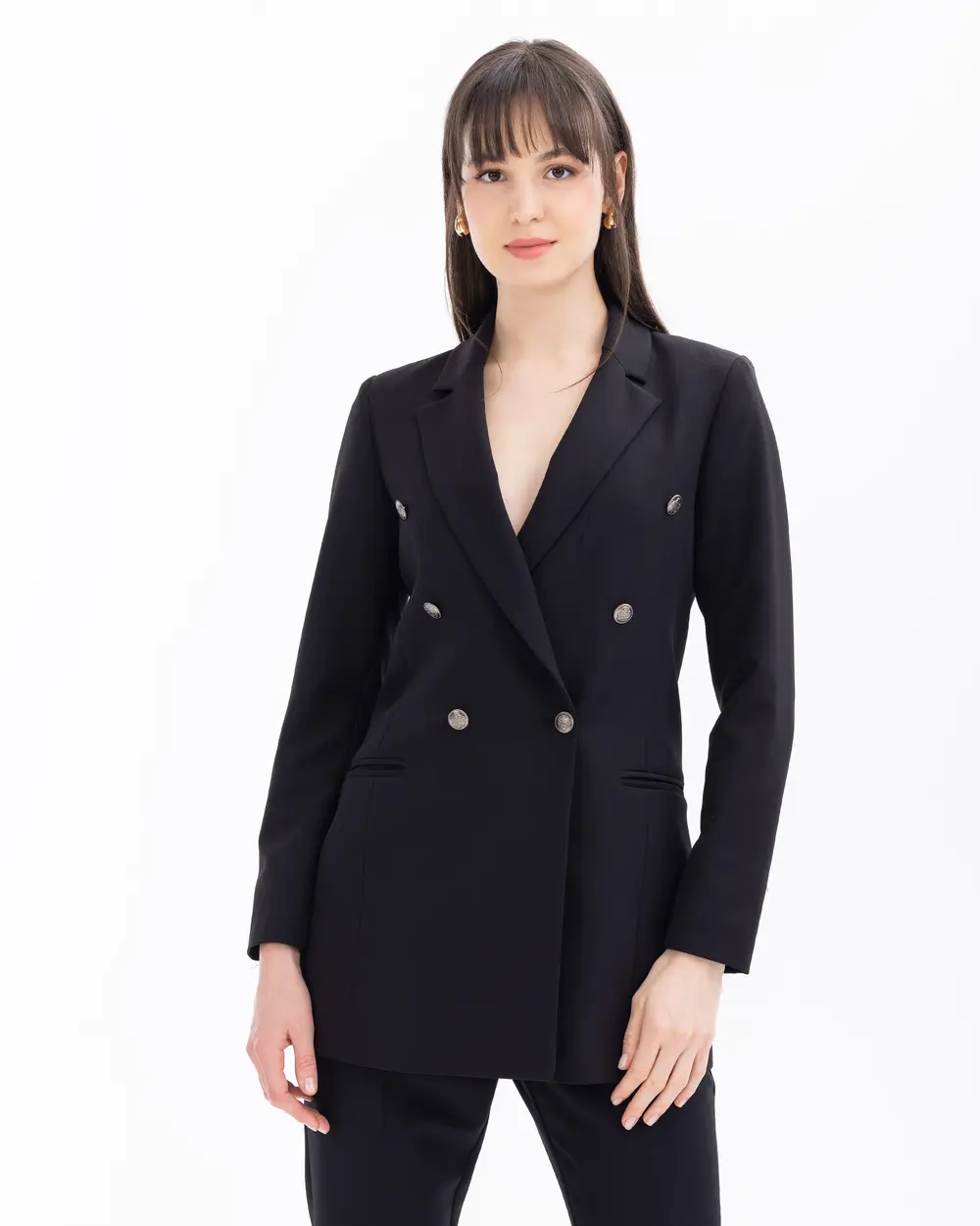 Button Detailed Blazer Jacket