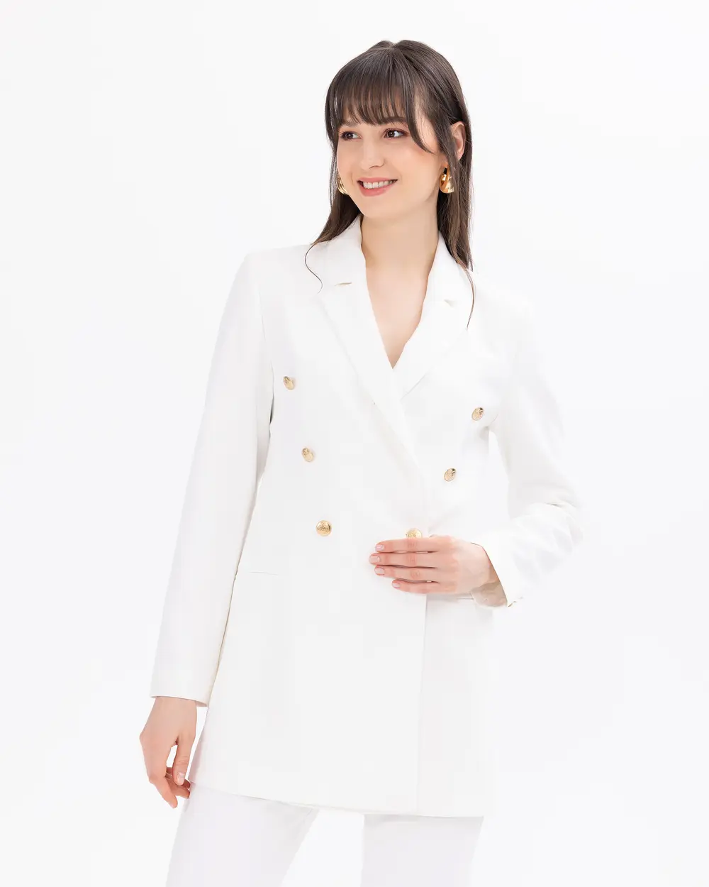 Button Detailed Blazer Jacket