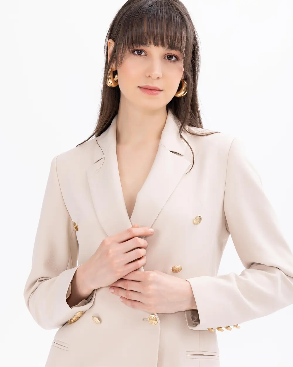 Button Detailed Blazer Jacket