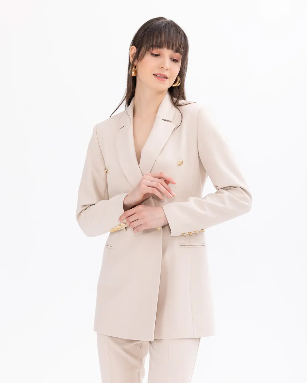 Button Detailed Blazer Jacket