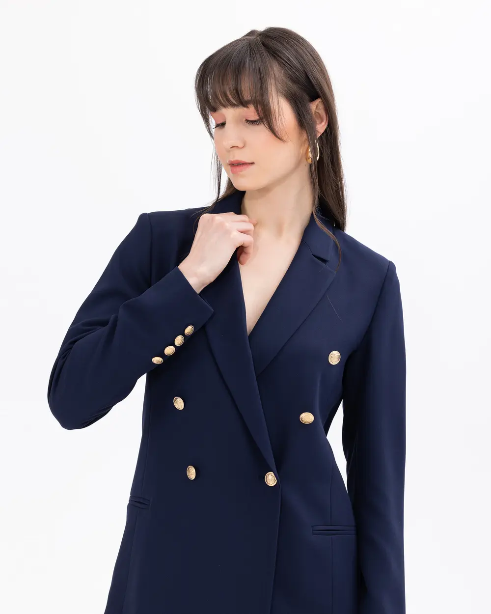 Button Detailed Blazer Jacket