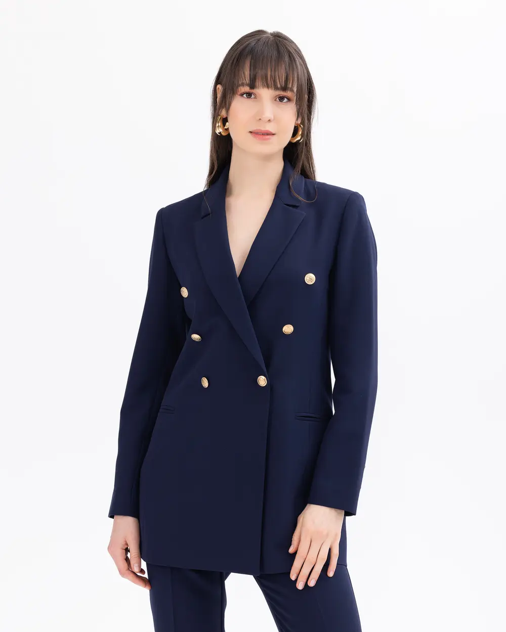 Button Detailed Blazer Jacket