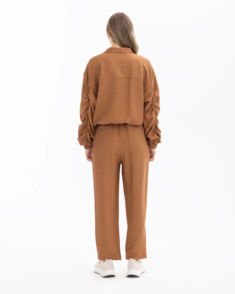 Ankle Length Pants with Elastic Waist Pockets