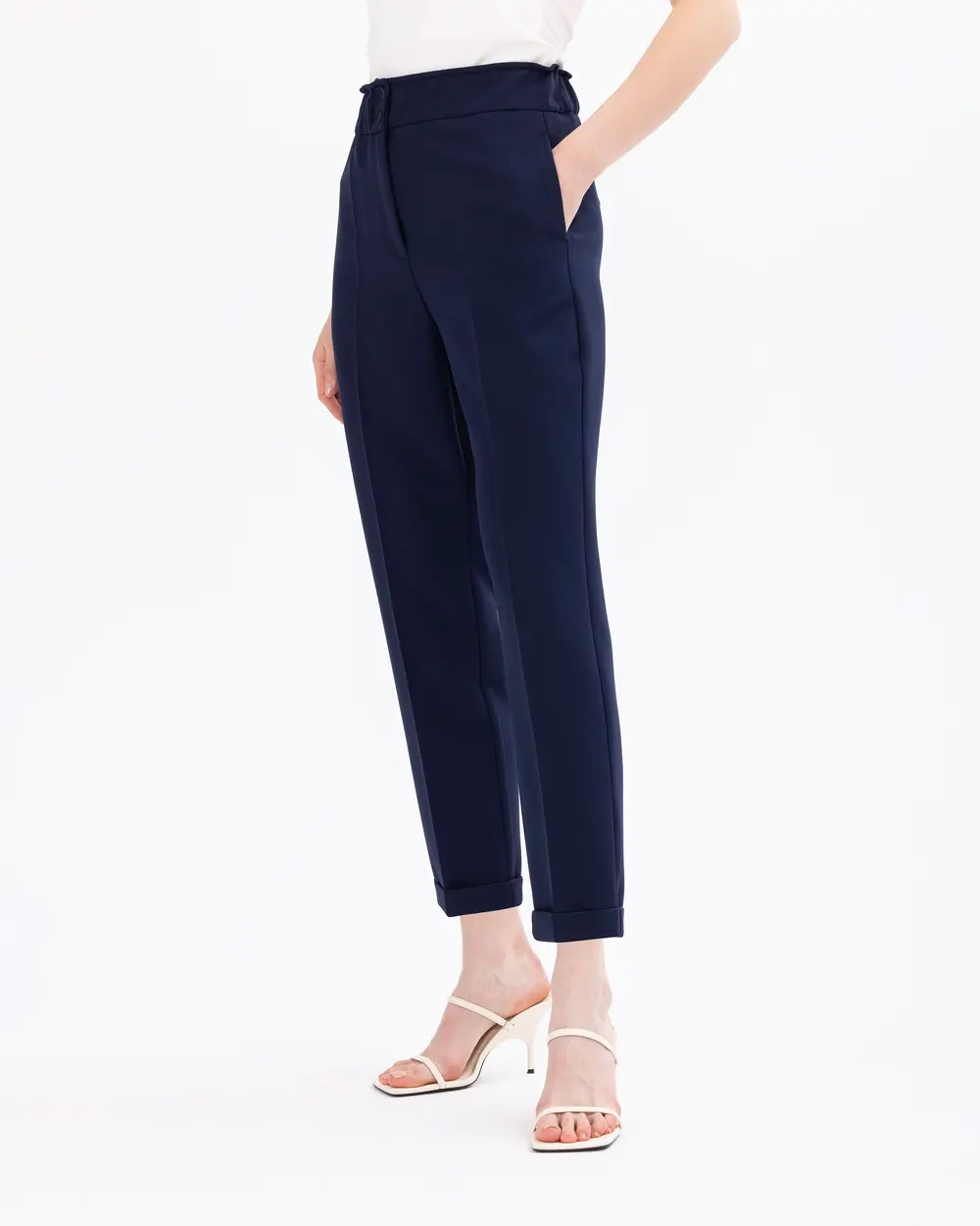 Ankle Length Pants with Drawstring Waist