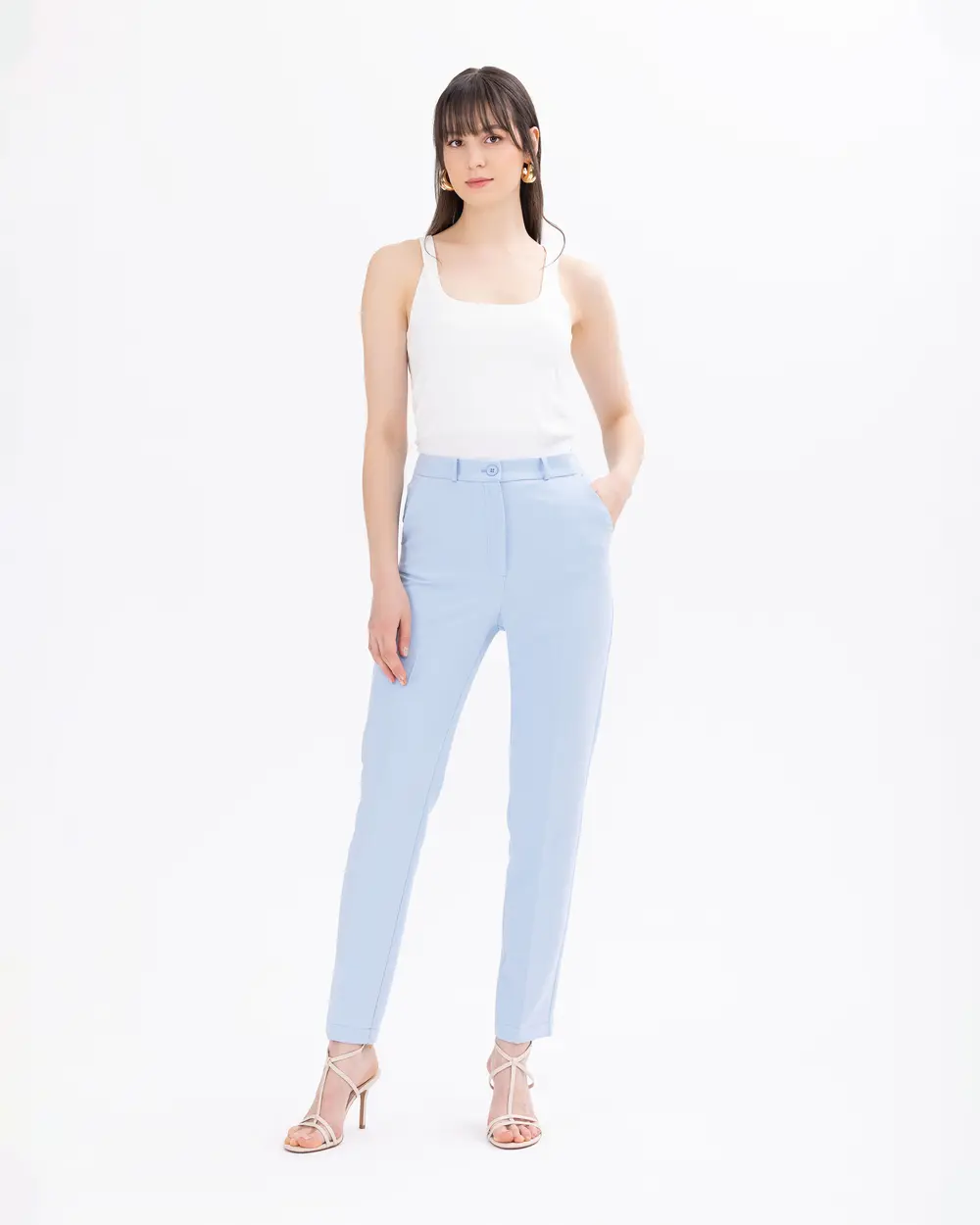 Buttoned Ankle Length Pants