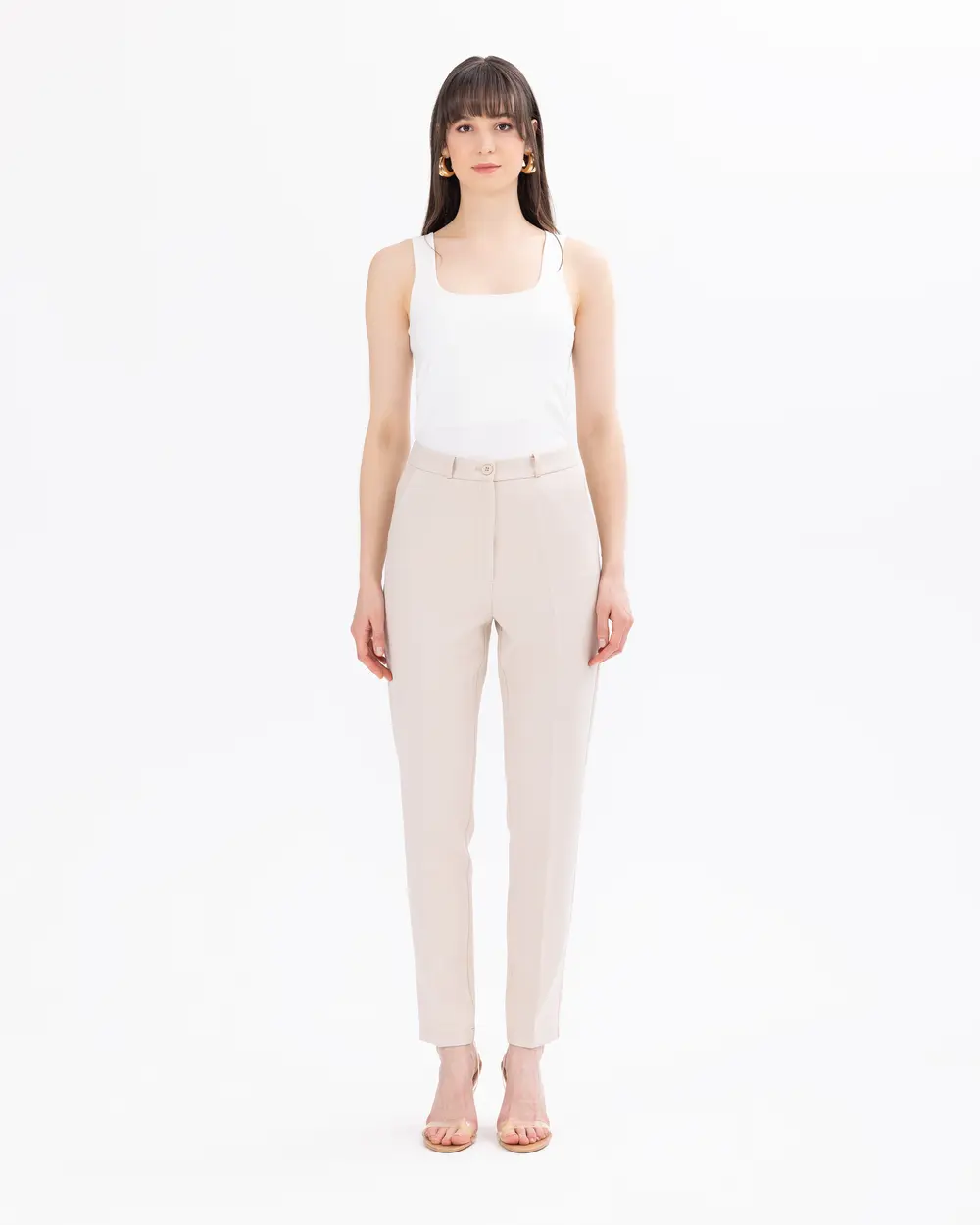 Buttoned Ankle Length Pants