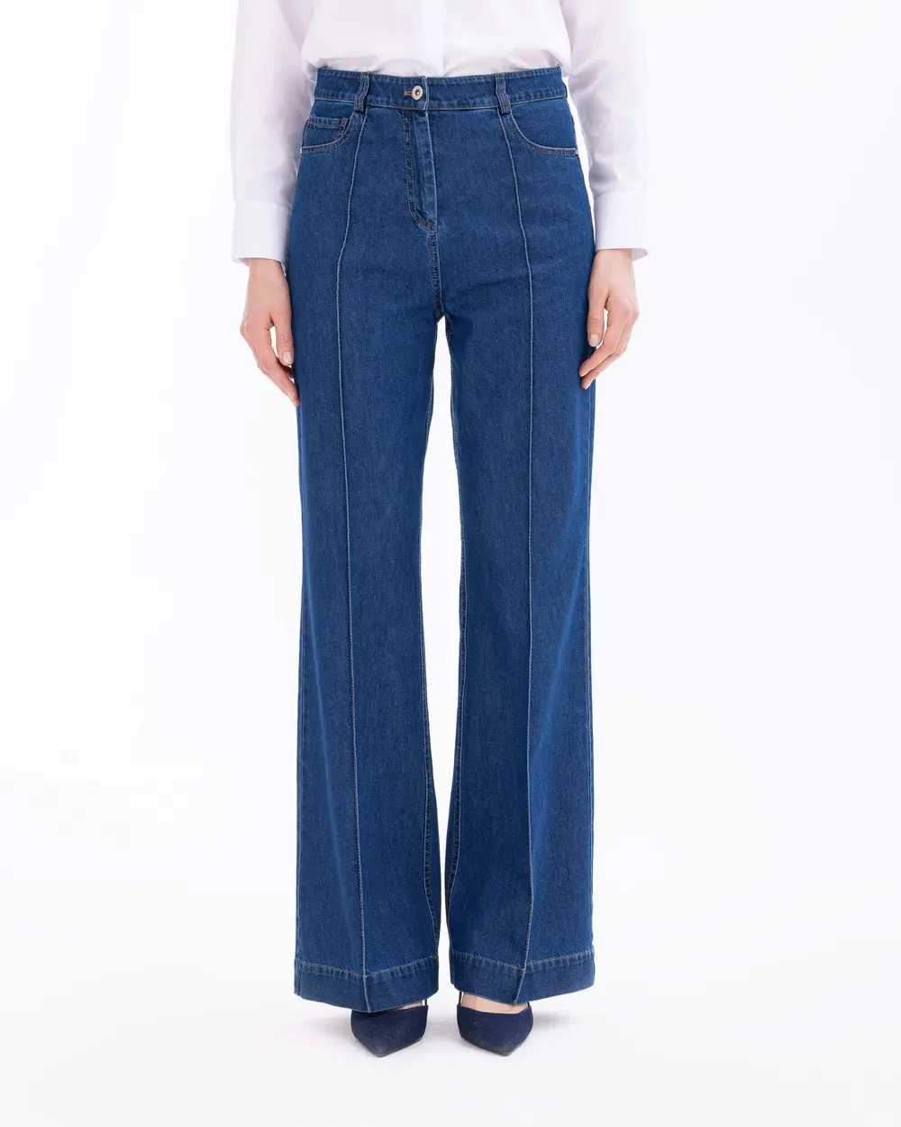 High Waist Jean Pants with Pockets