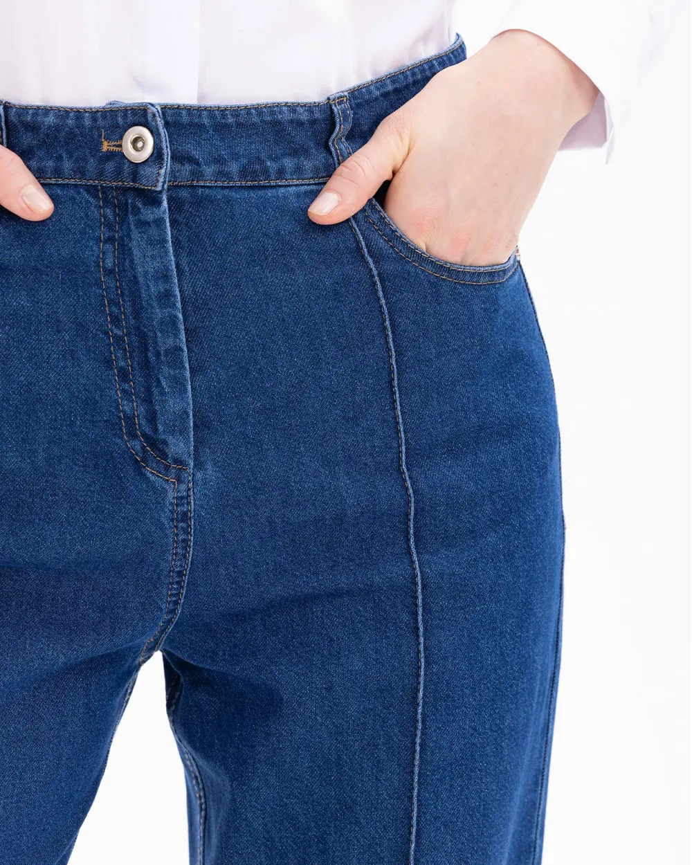 High Waist Jean Pants with Pockets