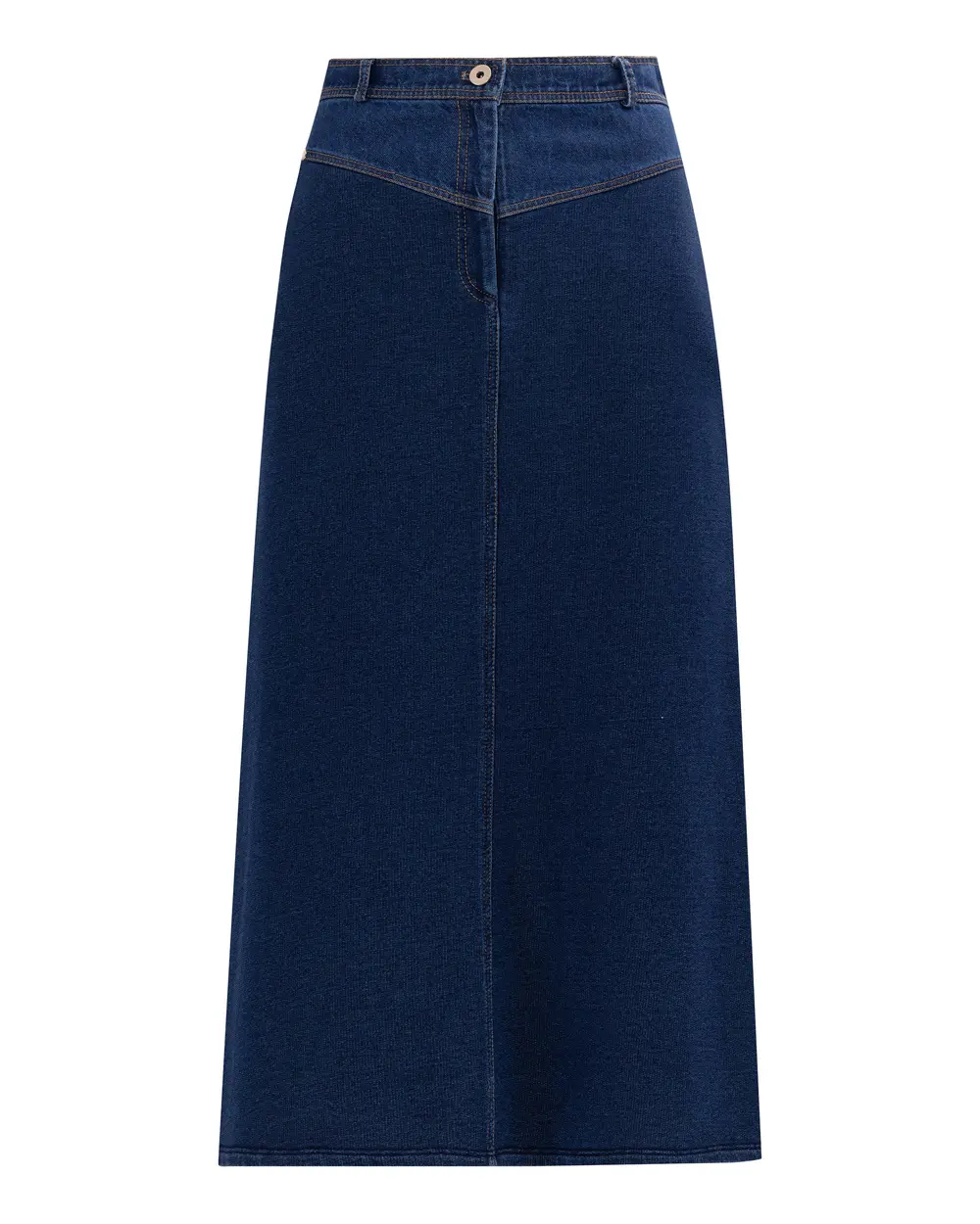 Midi Length Jean Skirt with Pockets