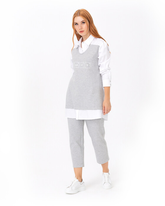 Gömlek Detaylı Sweatshırt