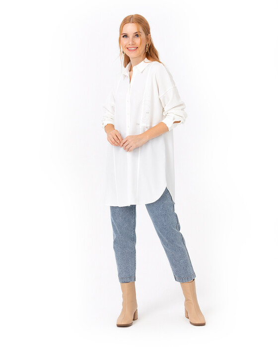 Bol Kesim Düşük Kollu Gömlek