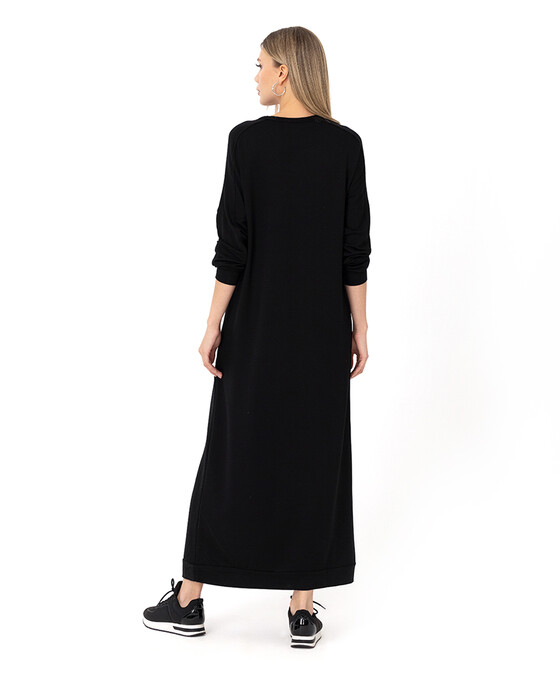 Yazı Detaylı Uzun Boy Elbise