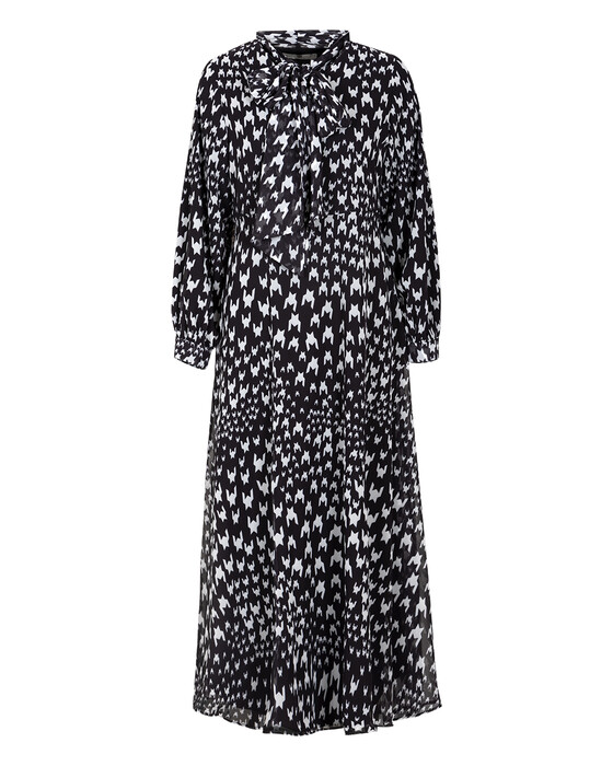 SCL PATTERNED SCARF LONG SLEEVE DRESS