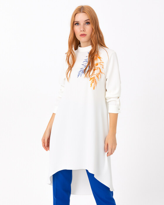 SCL SWAN NECK ASYMMETRIC CUT TUNIC