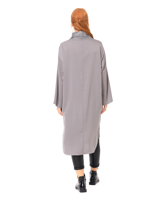 Dik Yakalı Parlak Tunik
