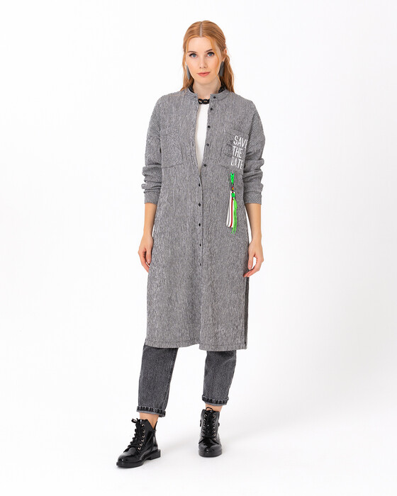 SCL SLOGAN DETAILED CHECK TUNIC