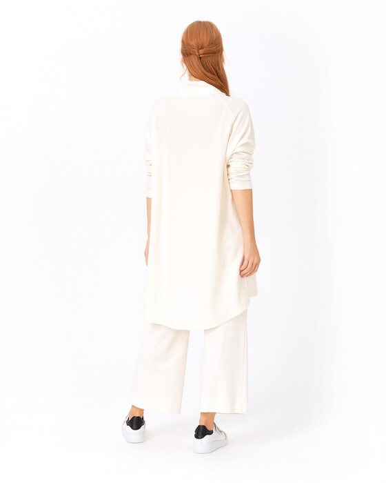 SCL FLORAL PATTERNED VERTICAL COLLAR TUNIC