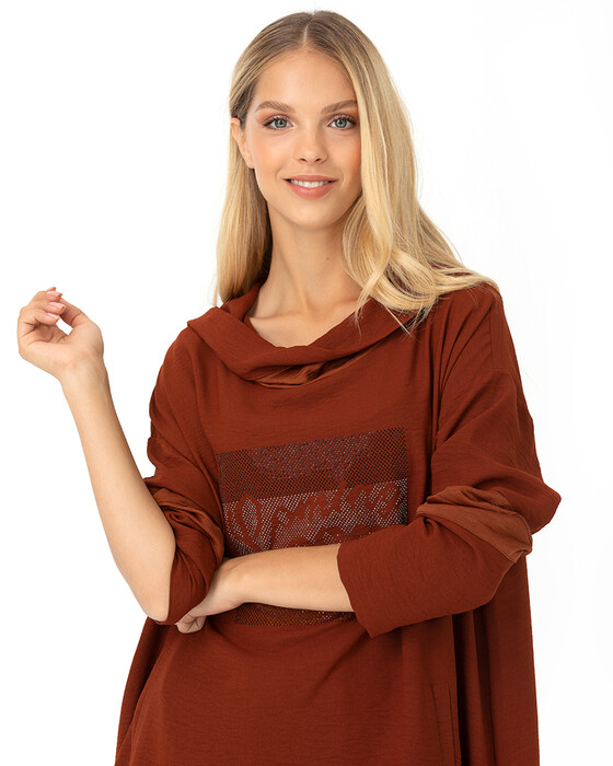 Kapüşonlu Geniş Kesim Tunik