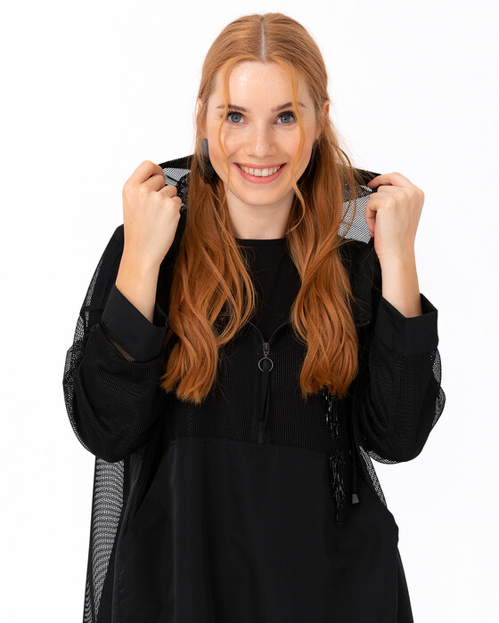 SCL MESH TUNIC WITH KANGAROOPOCKET