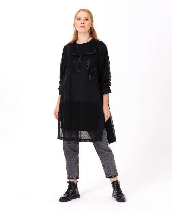 SCL MESH TUNIC WITH KANGAROOPOCKET