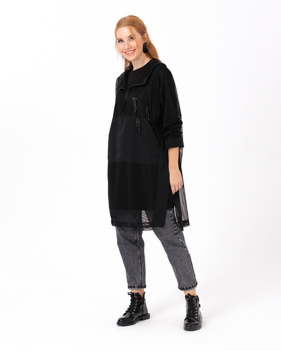 SCL MESH TUNIC WITH KANGAROOPOCKET