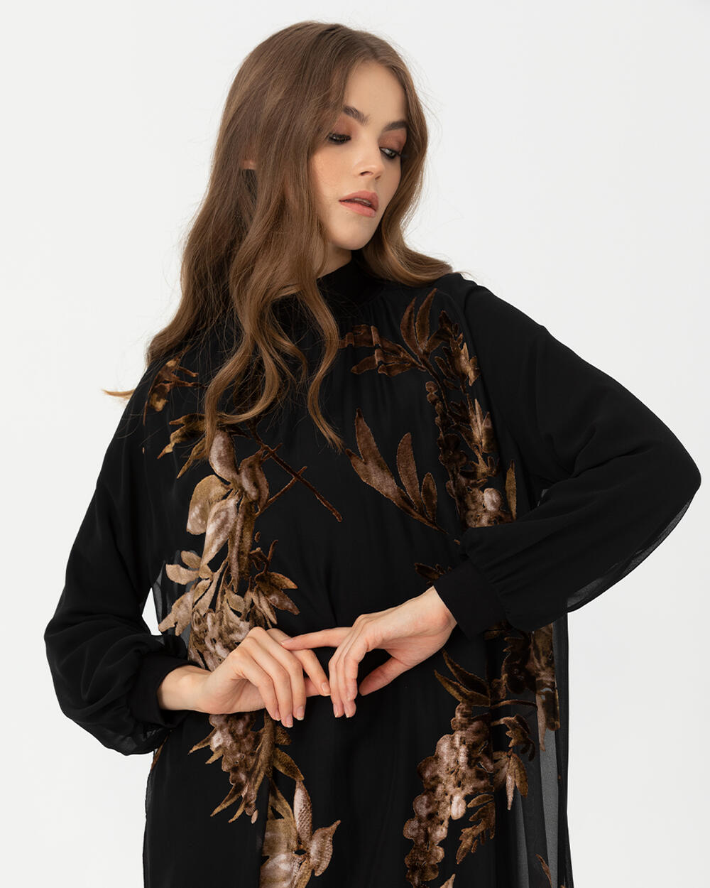 Çiçek Desenli Tül Tunik