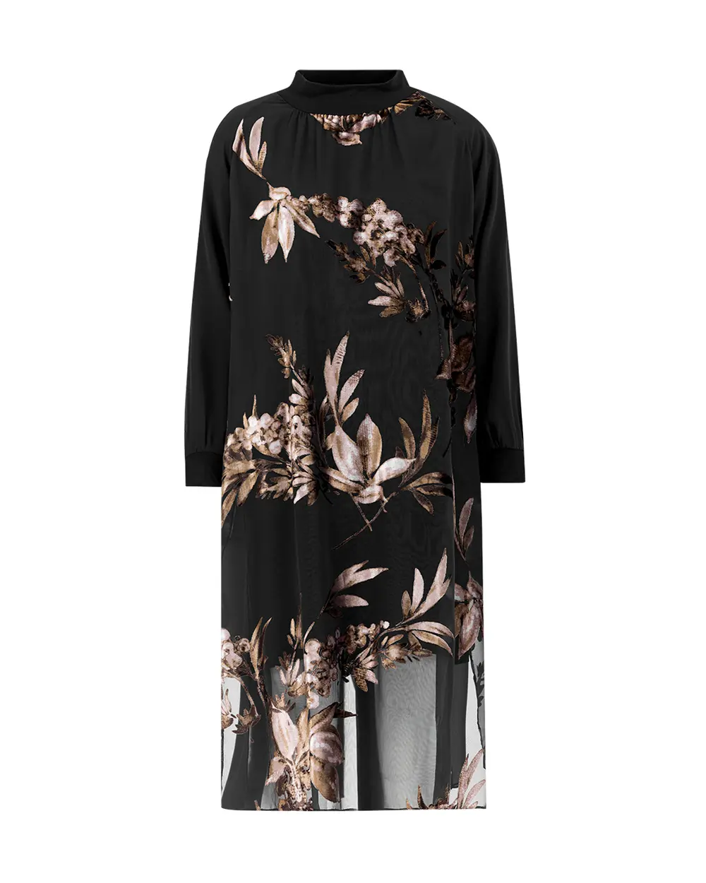 Çiçek Desenli Tül Tunik