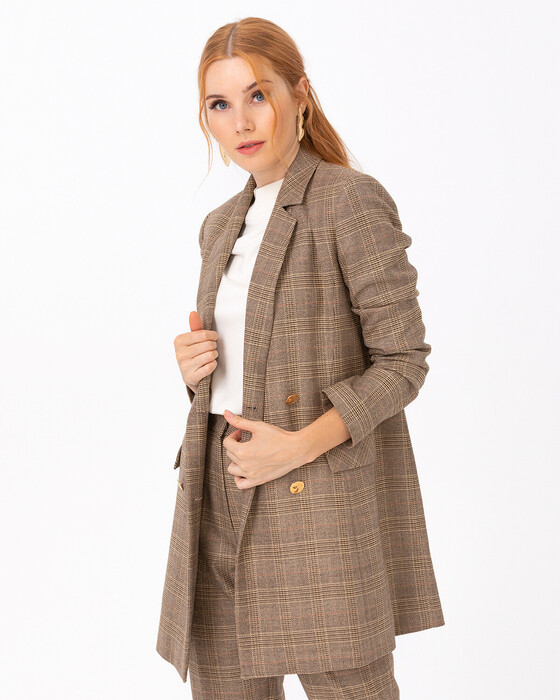SCL SQUARE PATTERNED BLAZER JACKET