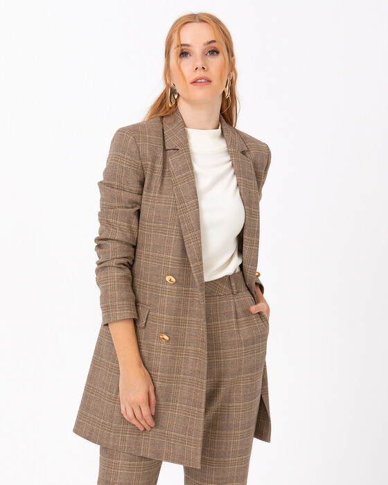 SCL SQUARE PATTERNED BLAZER JACKET